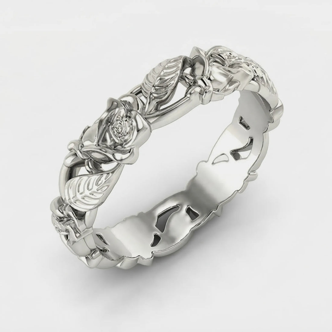 Moire Black Rose Statement Ring