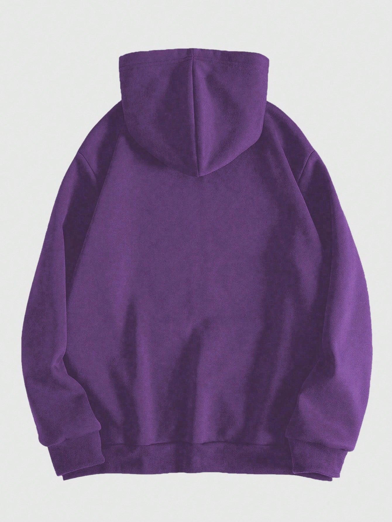 ROMWE MEN Grunge Punk Men's Skull Letter Print Zip Up Hoodie With Long Sleeve, School