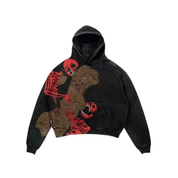 Moire Red Skeletons Hoodie - Unisex