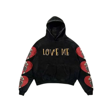 Moire Heart Skeleton Hoodie