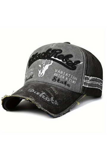 Embroidered Distressed Cap – Moiré Exclusive