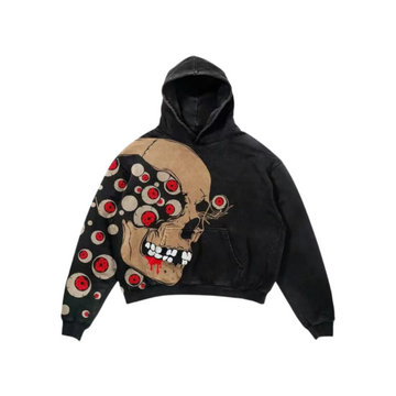 Moire Skull Techwear Hoodie