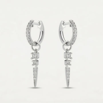 Moire Zircon Glow Stud Earrings