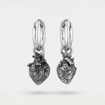 Moire Viking Knot Heart Earrings