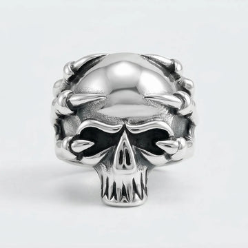 Moire Dragon Skull Steel Ring