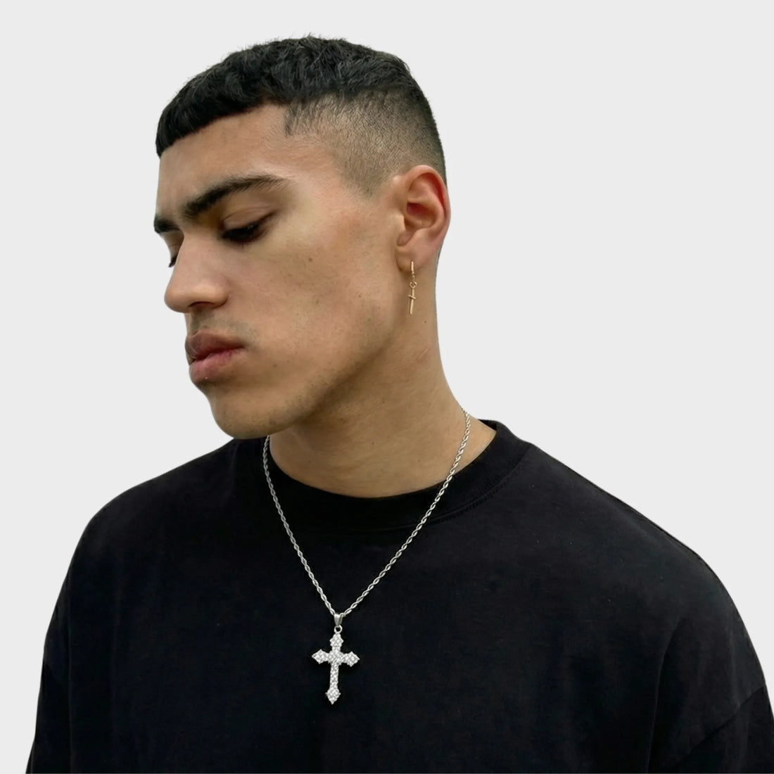 Moire Crystal Cross Chain
