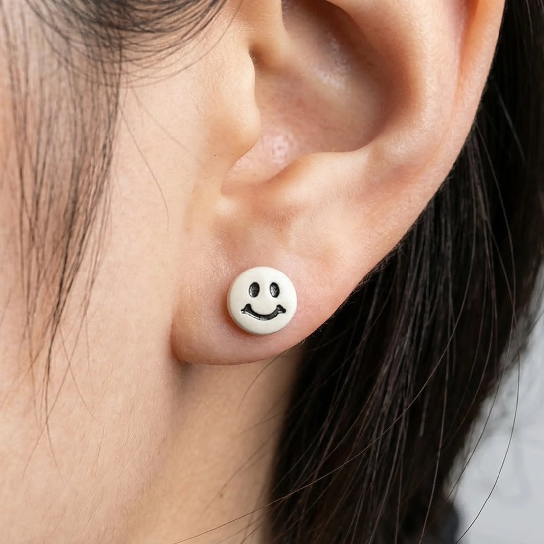 Boucles d'oreilles Moire Retro Smile