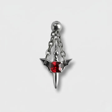 Moire Red Wing Chain Stud