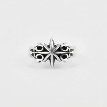 Moire Six Point Star Ring
