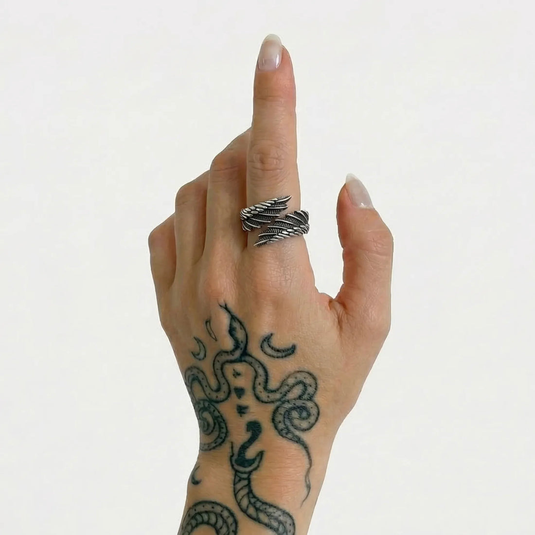 Moire Angel Demon Wings Ring — Dual Energy