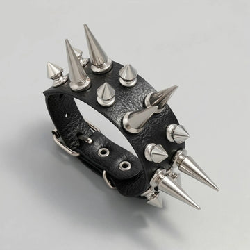 Bracelet punk à double pointe moiré