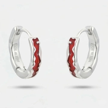 Moire Red Venom Texture Earrings