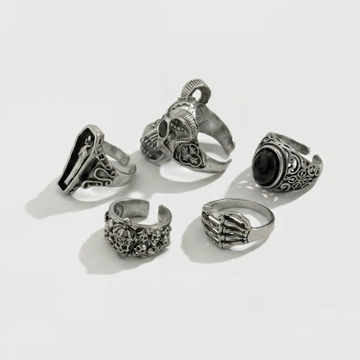 Moire Ram Skull Ring Pack