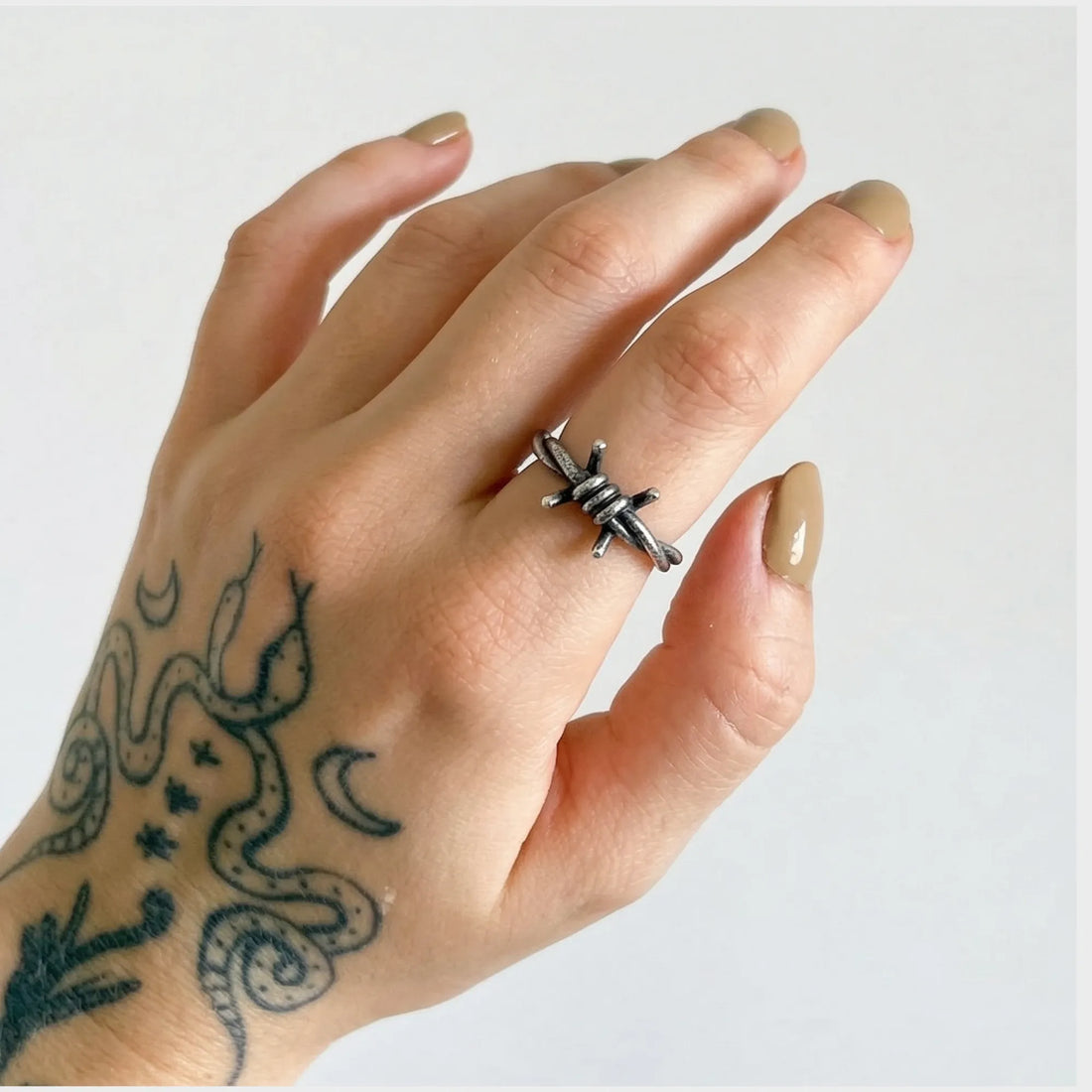Moire 316L Retro Gothic Steel Ring