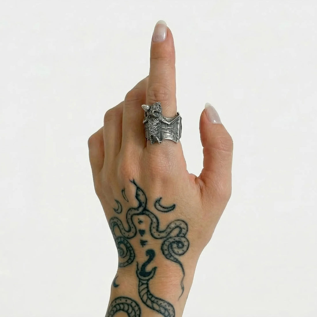 Moire Dark Bat Ring