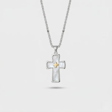 Moire Ivory Cross Chain