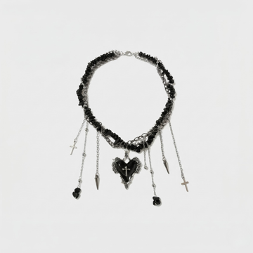 Moire Thorned Heart Layer Chain