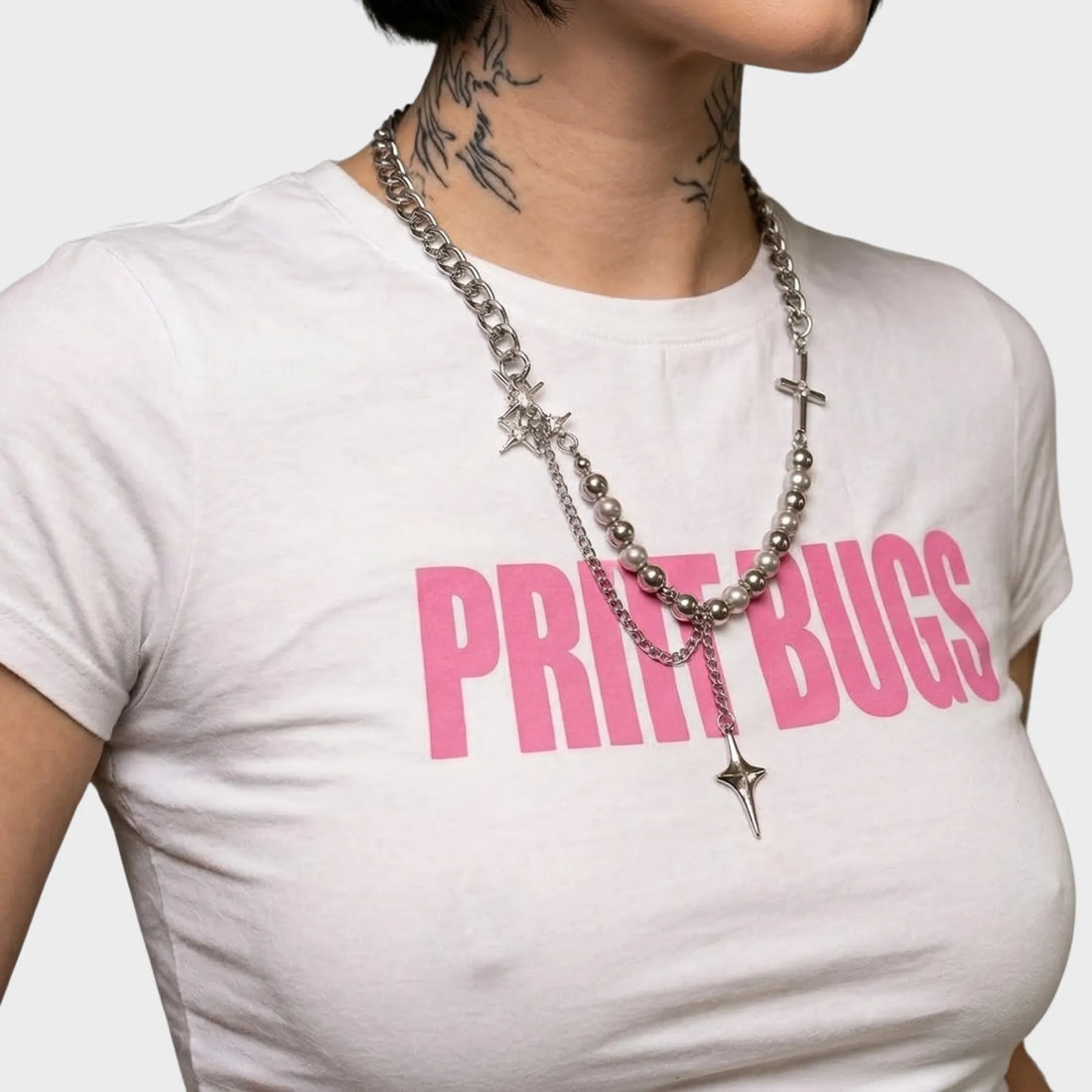 Moire Pearl Spike Star Chain