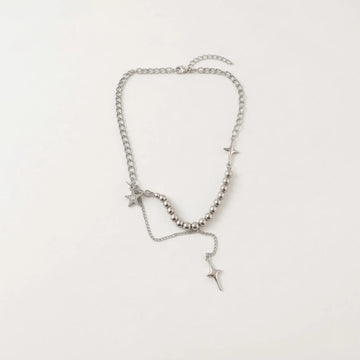 Moire Pearl Spike Star Chain