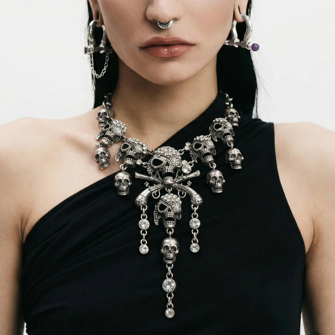 Moiré Pirate Skeleton Choker
