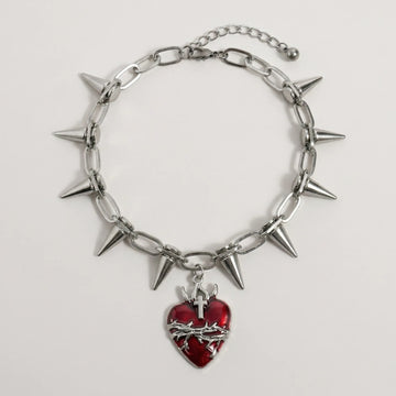 Moiré Thorned Heart Necklace