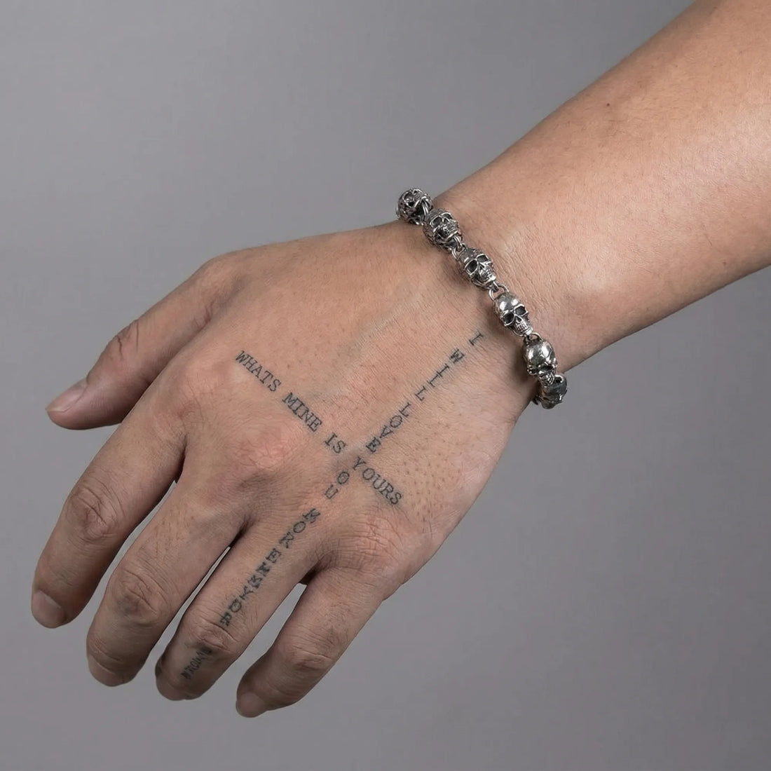 Moiré Sterling Skeleton Link