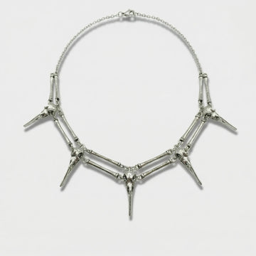 Moiré Raven Skull Necklace