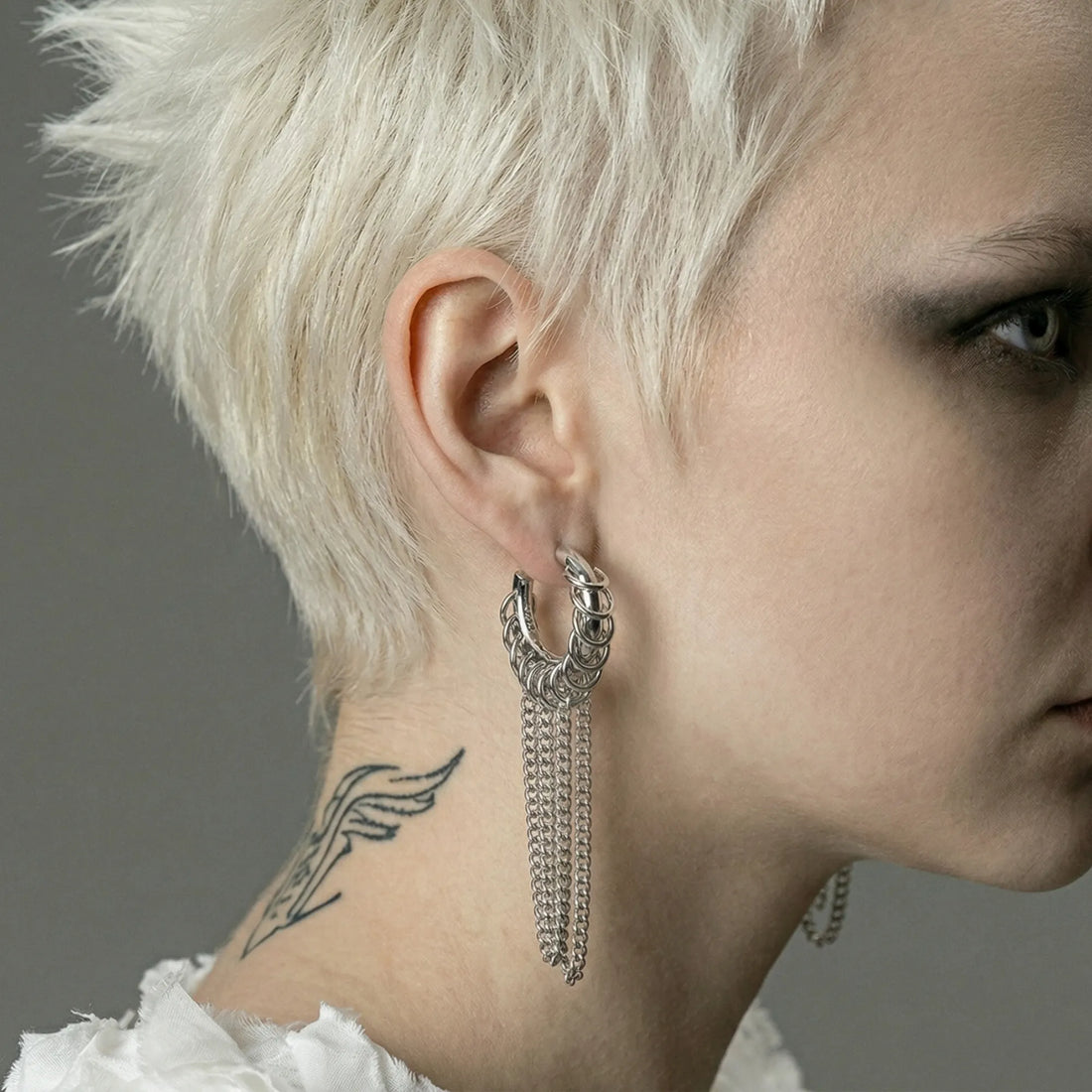 Moiré Liquid Fringe Hoops