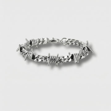 Moire Barbed Wire Cuban Chain Bracelet