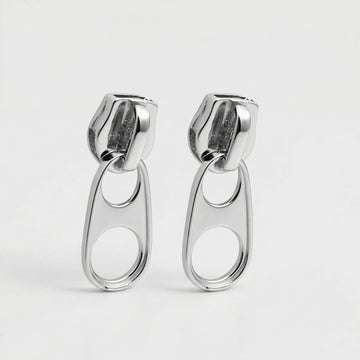 Moire Zipper Slider Earrings