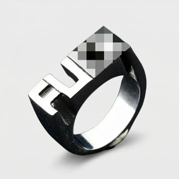 Moire Fu#k Letter Ring