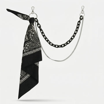 Moire Paisley Drip Chain Belt