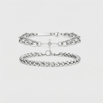 Moire Four Point Star Stack — Double Chain