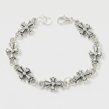 Moire Vintage Floral Cross Chain Bracelet