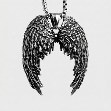 Moire Fallen Wing Steel Pendant