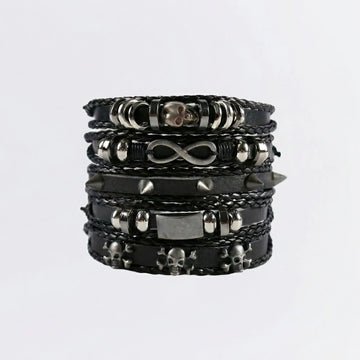 Ensemble de bracelets gothiques à pointes moiré