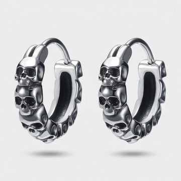 Moiré Iron Skull Hoops