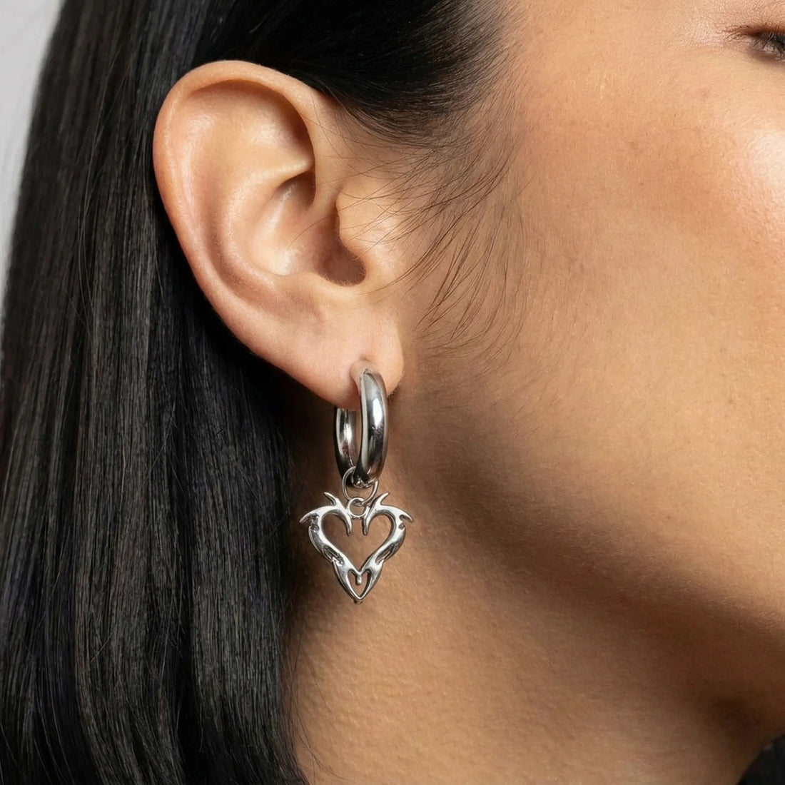 Moiré Spiky Heart Earrings