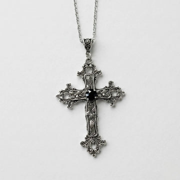 Moire Irregular Crystal Cross Chain