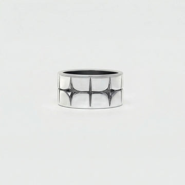 Moire Retro Cross Star Ring — Punk Energy