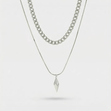 Moire Rivet Duo Snake Chain