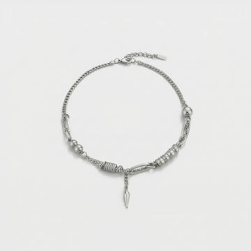 Moire Stainless Rivet Splice Choker