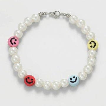 Bracelet en perles moirées Smiley