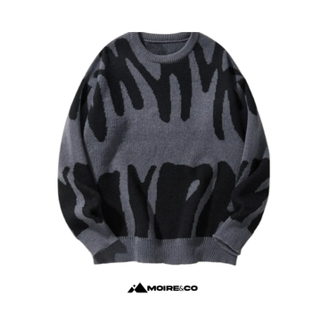 Moire Irregular Jacquard Sweater