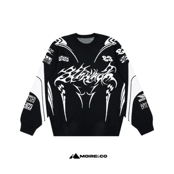 Moiré Gothic Oversized Knit Sweater