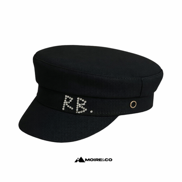 Schiebermütze mit Moiré-Perlenverzierung