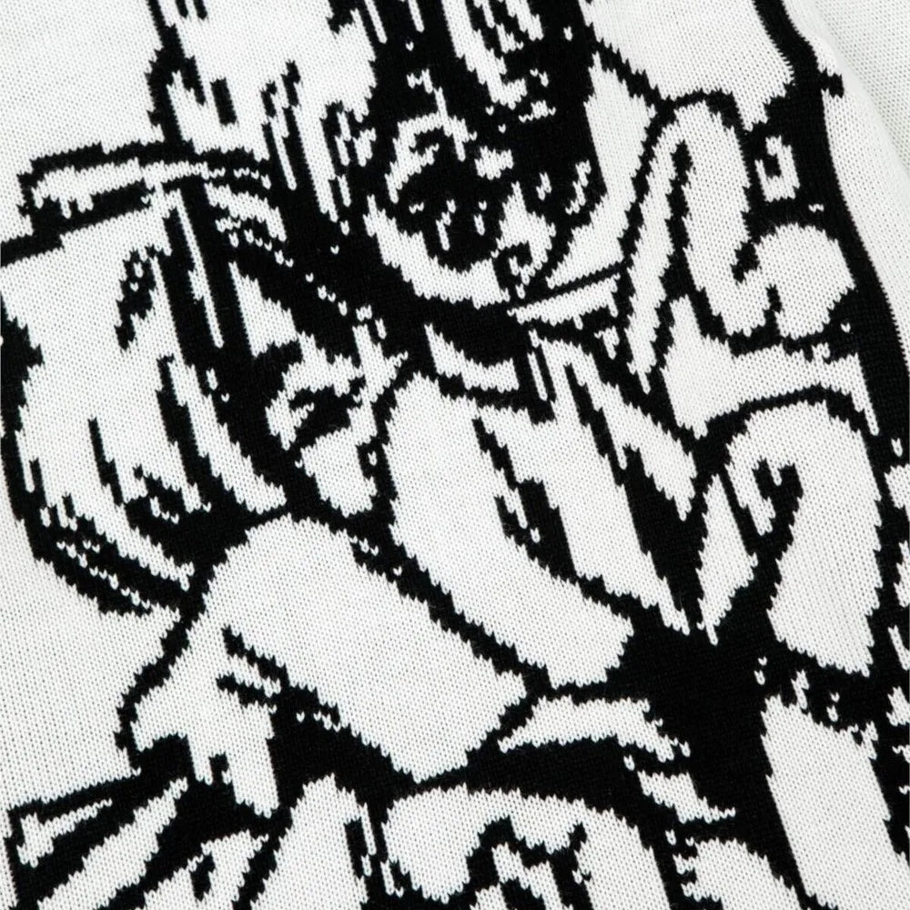 Vintage Cartoon Knitted Women Sweaters Winter Casual Oversize Men Fashion Streetwear Tops Harajuku Pullover Y2k Clothes 90s Goth