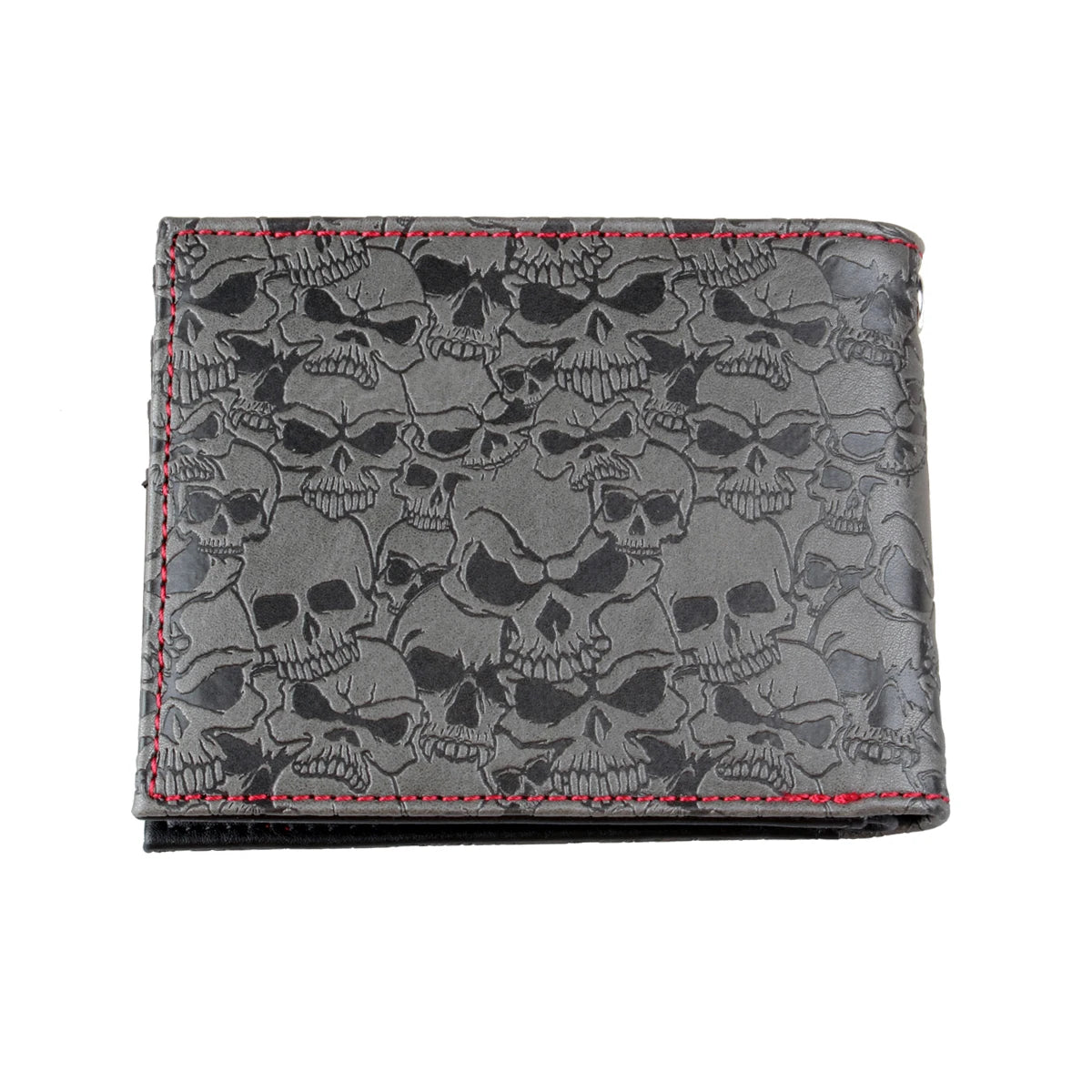Skull Double Fold Wallet ，Versatile Credit Card Holder