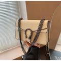 Retro Style Fashion Chain Shoulder Bag for Women Snake Pattern Crossbody Small Square Bag Trendy Accessory