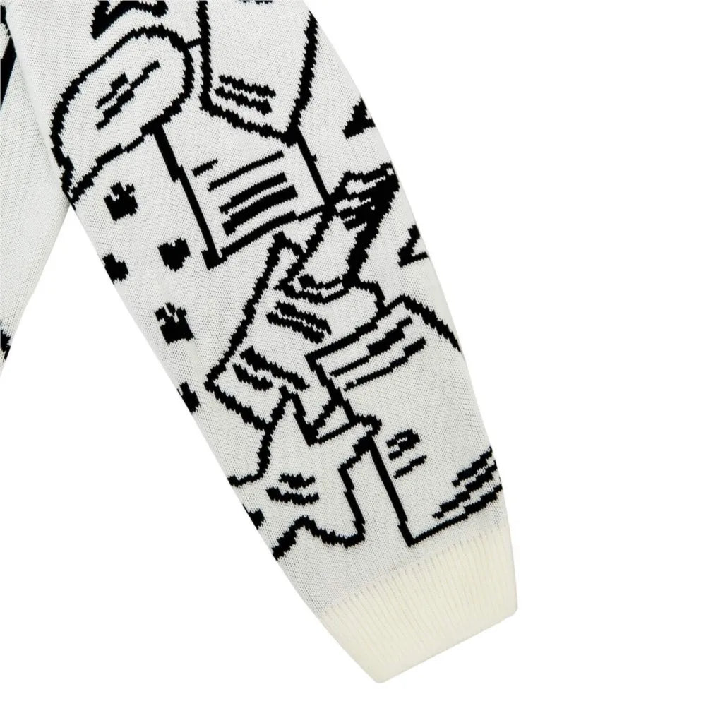 Vintage Cartoon Knitted Women Sweaters Winter Casual Oversize Men Fashion Streetwear Tops Harajuku Pullover Y2k Clothes 90s Goth